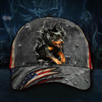 Rottweiler Hat 3D Print Vintage American Flag Cap Dog Dad Gift For Father's Day - Pfyshop.com