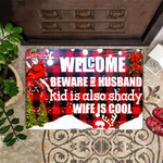 Welcome Beware Of Husband Doormat Funny Saying With Front Door Mat Outdoor