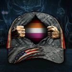 Lesbian Flag Hat 3D Print Vintage USA Flag Cap LGBT Lesbian Les Pride Flag Merch Gift