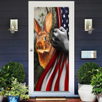 Rabbit Easter Bunny American Flag Door Cover Easter Door Farmhouse Easter Decor Ideas - Pfyshop.com