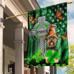 Yorkie Celtic Cross Flag Irish Shamrock Flag St Patricks Day Decor