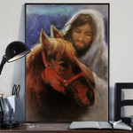 Horse With Jesus Poster Jesus Christ Print Poster Christian Gift Ideas For Horse Lovers - Pfyshop.com