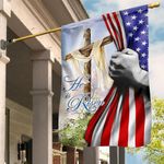 Easter Flag He Is Risen Banner American Flag Patriotic Easter Decorations 2021 - Pfyshop.com