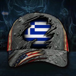 Greek Flag Hat 3D Print American Flag Cap Vintage  Unique Greece Men's Cap