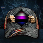 Genderfluid Flag Hat 3D Print Vintage American Flag Cap Unique Pride Flag Genderqueer