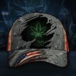 Cannabis Culture 420 3D Hat Marijuana American Flag Cap Dad Hat Gift For Men Father's Day Gift - Pfyshop.com