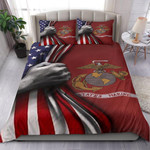 U.S Marine Corps Inside American Flag Bedding Set Patriotic Gifts For Veterans