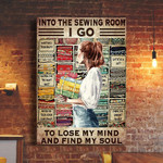 Into The Sewing Room I Lose My Mind Vintage Poster For Book Lover Gift Ideas For Her