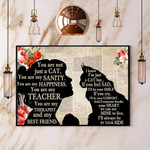 Cat And Girl Poster Inspirational Cat Poster For Girls Gift For Cat Owner Lover