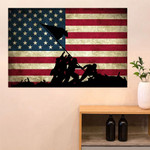 Iwo Jima Flag American Poster U.S Raised On Iwo Jima Honor Marine Corps War Patriotic Memorial