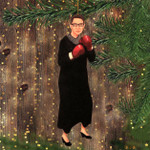RBG Ornament Glass Ruth Bader Ginsburg Christmas Tree Ornament 2021 Ornament Decorated