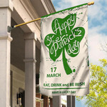Happy St Patrick's Day Shamrock Flag Eat Drink And Be Irish St Patty's Decorations