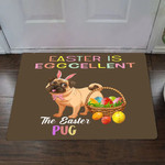 Pug Easter Is Eggcellent Doormat Funny Pun Indoor Outdoor Decor Gift For Dog Lovers