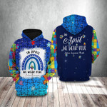 In April We Wear Blue Autism Awareness Hoodie Support Autism Hoodie Awareness Month - Pfyshop.com