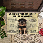 Yorkie When Visiting My House Remember Doormat Welcome Funny Dog Sayings Doormat