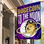 Dogecoin To The Moon Flag Crypto Merch For Dogecoin Hodlers