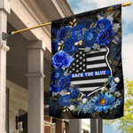 Back The Blue Flag Flower Thin Blue Line Flag Decor Support Police Law Enforcement Gift