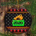 Dumpster Fire Ornament 2020 Dumpster Fire Christmas Ornament Flocked Christmas Tree Decoration