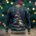 Car Christmas Tree Sweatshirt Vintage Christmas Sweatshirt For Car Enthusiast Gift