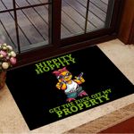 Gangster Chicken Hippity Hoppity Get Off My Property Doormat Funny Mat Front Door Decor
