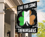 Irish Shamrock Flag Clover Time For Some Shenanigans St Patrick's Day Flag Decoration
