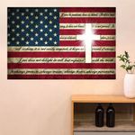 Love Is Patient Love Is Kind Cross American Flag Poster Christian Patriotic Decor Living Room