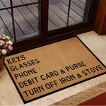 Keys Glasses Bottom Doormat Funny Front Door Mats New House Gift Ideas Mockup