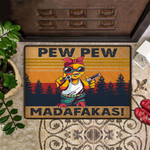 Chicken Gunman Pew Pew Madafakas Doormat Funny Sayings Cute Doormat For Home