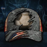 Soccer Ball Hat 3D Vintage American Flag Cap Football Gift For Boys Soccer Player Lover - Pfyshop.com