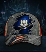 Connecticut Flag Hat 3D Printed American Vintage Cap Patriotic Connecticut State Cap Men Gift - Pfyshop.com