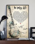 In My Life Lyrics Poster Gifts For Beatles Fans