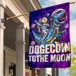 Dogecoin To The Moon Flag Funny Elon Musk Dogecoin Merch For Crypto Hodlers