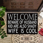 Beware Of Husband Doormat Fun Door Mat Welcome Outdoor Porch Mat For Home
