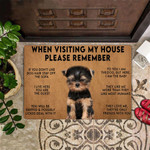 Yorkie When Visiting My House Remember Doormat Humors Dog Sayings Door Mat For Entrance