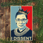 RBG Ornament Glass I Dissent Ruth Bader Ginsburg Christmas Hanging Tree Ornament 2020