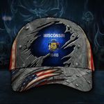 Wisconsin Flag Hat 3D Printed American Vintage Cap Patriotic Wisconsin State Cap Men Gift - Pfyshop.com