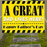 A Great Da Lives Here Happy Father's Day Yard Sign Outdoor Lawn Decor Gifts For Dad 2021