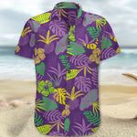 Purple Paradise Hawaii Shirt Plant Pattern Cotton Hawaiian Shirts Summer Gift