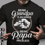 Being Grandpa Is An Honor Being Papa Is Priceless  Shirt Basic Tee Father Day Gift For Grandpa
