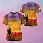 Lest We Forget Canadian Flag Shirt Honor Canadian Fallen Soldiers Veteran Day Memorial Gift