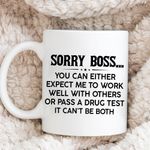 Sorry Boss You Can Either Expect Me To Work Well Mug Funny Merch Gifts For Dad Mother Day Gift