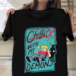 Chillin With My Demons Funny Halloween Shirts Scary Shirts Halloween Gifts For Adults