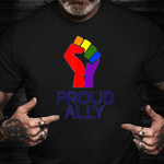 Ally Shirt Gay Pride Fist LGBTQ Pride Month Support T-Shirt Gifts For Gay Couples