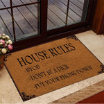 House Rules Byob Don't Be A Dick Doormat Welcome Hilarious Funny Door Mats With Sayings