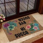 Hi Succa Bye Succa Cactus Flower Doormat Floral Welcome Mat Home Decor Living Room