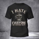 Skull I Hate Everyone But Caffeine Helps T-Shirt Cool Halloween Shirts Gifts For Coffee Snobs