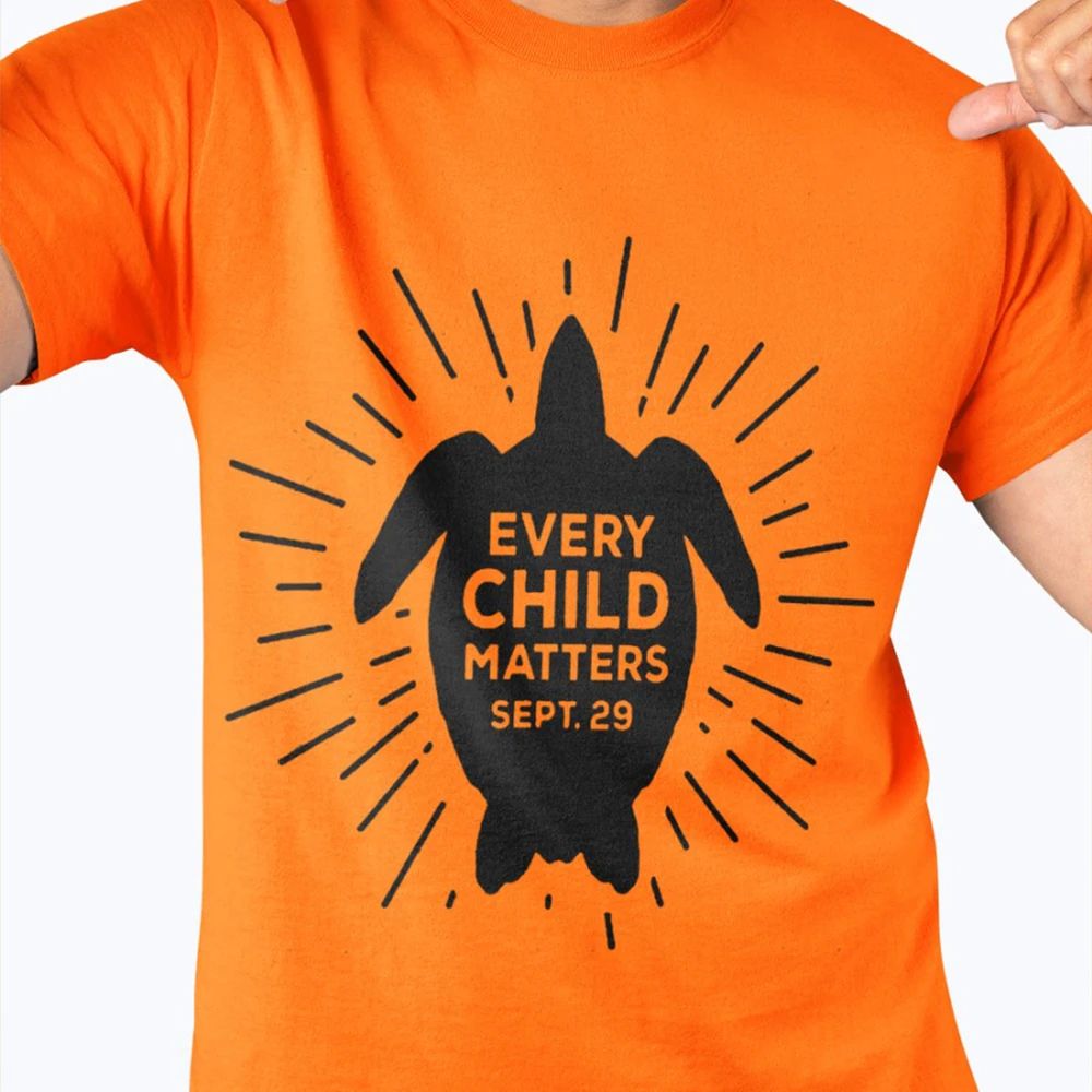 Turtle Orange Shirt Day Every Child Matters T-Shirt For Native Indians In Canada Clothing