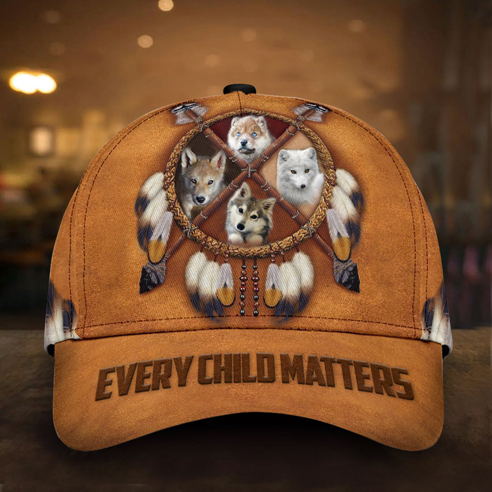 Every Child Matters Hat Baby Wolf Awareness Wear Orange Sept 30 Merch Mens
