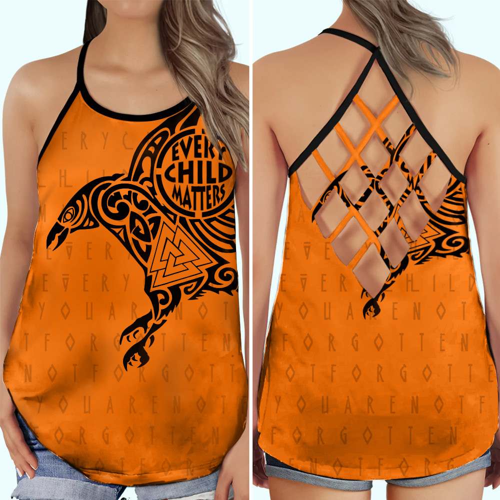 Every Child Matters Criss Cross Tank Top Orange Day Every Child Matters Womens Clothing