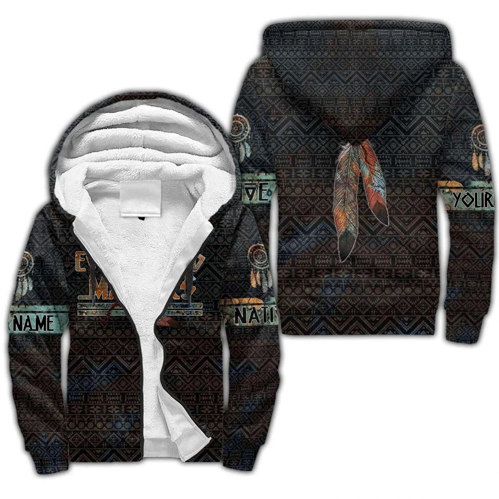 Personalized Every Child Matters Native Fleece Hoodie Feathers Wear Orange Sept 30 Clothing